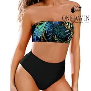 Pink Queen Crop High Cut Bikini Swimsuit Size M